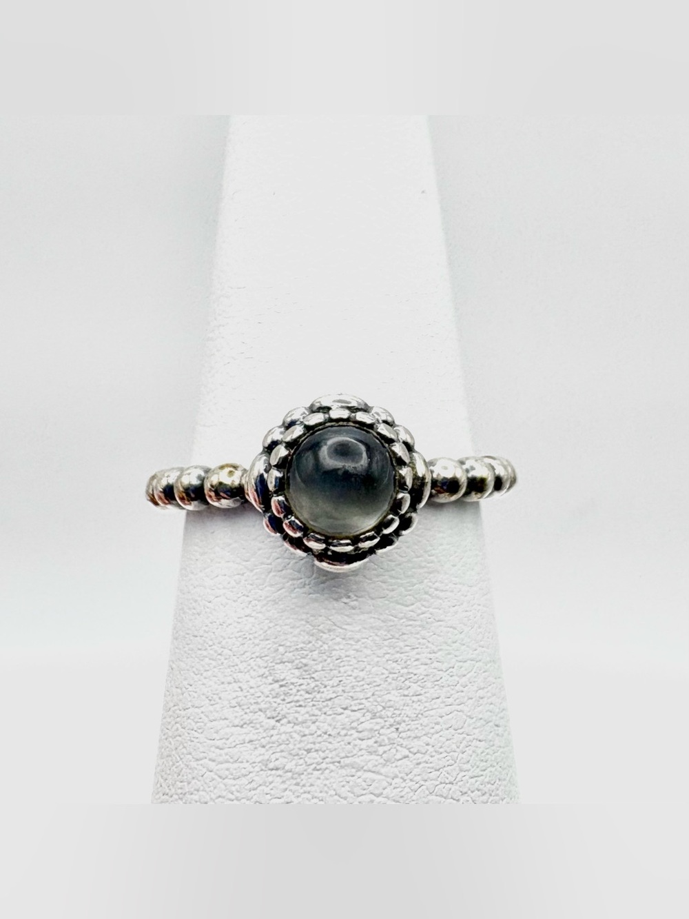 Pandora June Birthday Bloom Moonstone Sterling Silver Ring Size 6